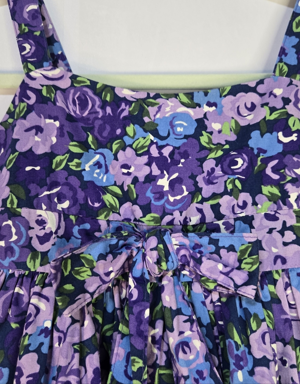 PLACE Girls Size 5 Purple Floral Sundress with Bow Detail & Zipper Back - Picture 3 of 8